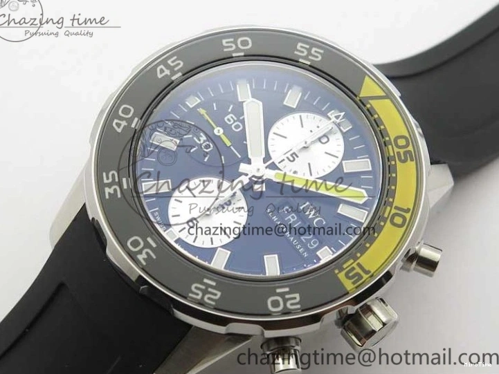 MIROTIME 0216 Aquatimer Chrono IW376702 SS BLS 1:1 Best Edition Black Dial on Black Rubber Strap A WellDesigned 7105